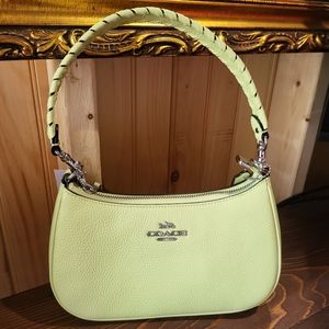 Coach Teri Shoulder Bag with Whipstitch Strap Pale Lime Mini Bag